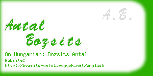 antal bozsits business card